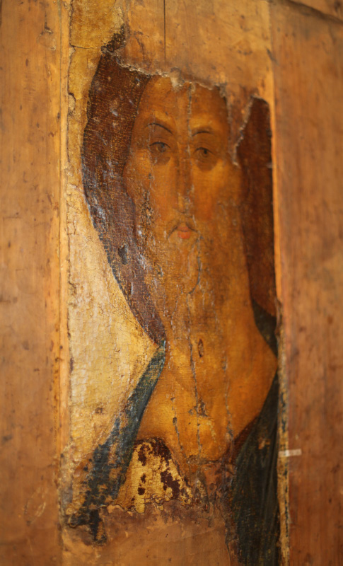 Спас – Savior in the Звенигородский чин (на иконостасе) – Zvenigorod rank (on iconostasis), 1410-е – circa 1410, by Андрей Рублёв – Andrei Rublyov, состоявшейся в Третьяковской галерее – held in the Tretiakov Gallery